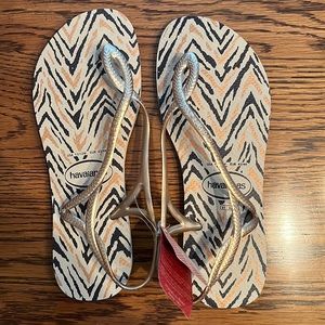 Gold Havaianas Sandals